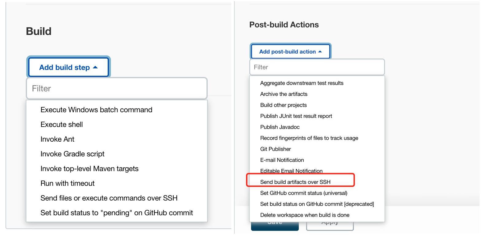 publish_over_ssh_build_step_vs_post_build_action